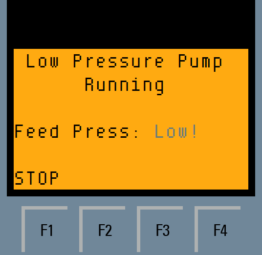 Fig 3: LP Pump Only Mode, Pressure Too Low