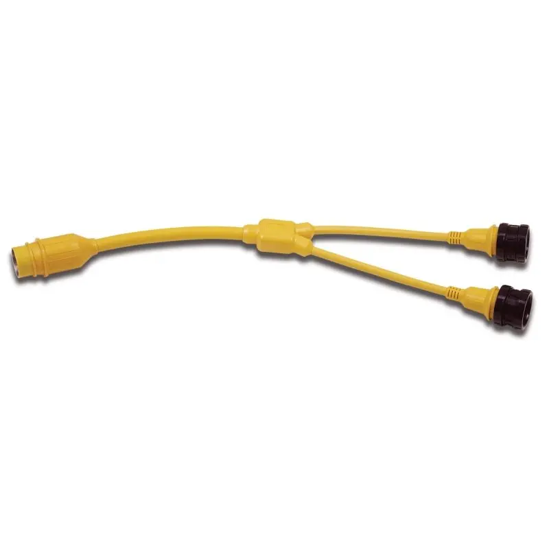 [MCO-153AY] Shore Splitter, 50A Male 125/250V x 2X 30A Female, Marinco