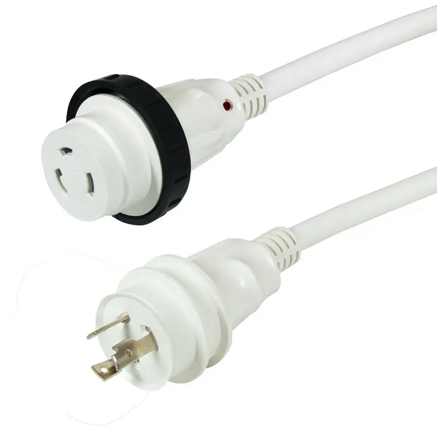 [MCO-199120] Shore Power Cord, 30 Amp x 50 Feet, White, Marinco