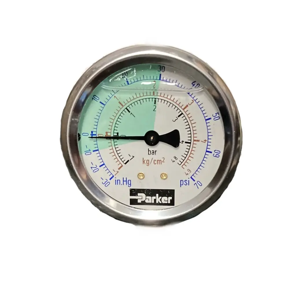 Pressure/Vacuum Gauge, 2.5", -30" to 70 PSI, NPT Back Conn, 10181522CC