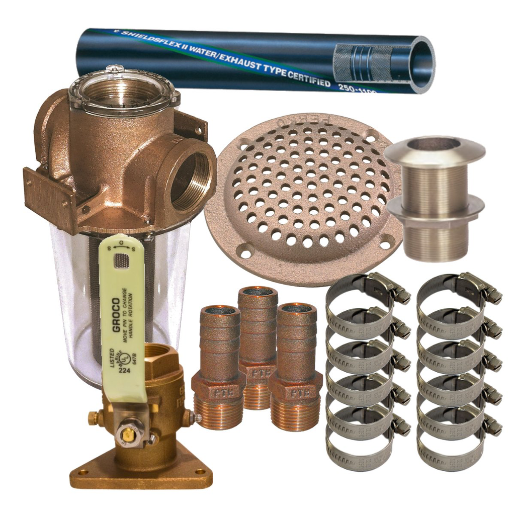 Raw Water Plumbing Installation Kit, 5/8" Bronze