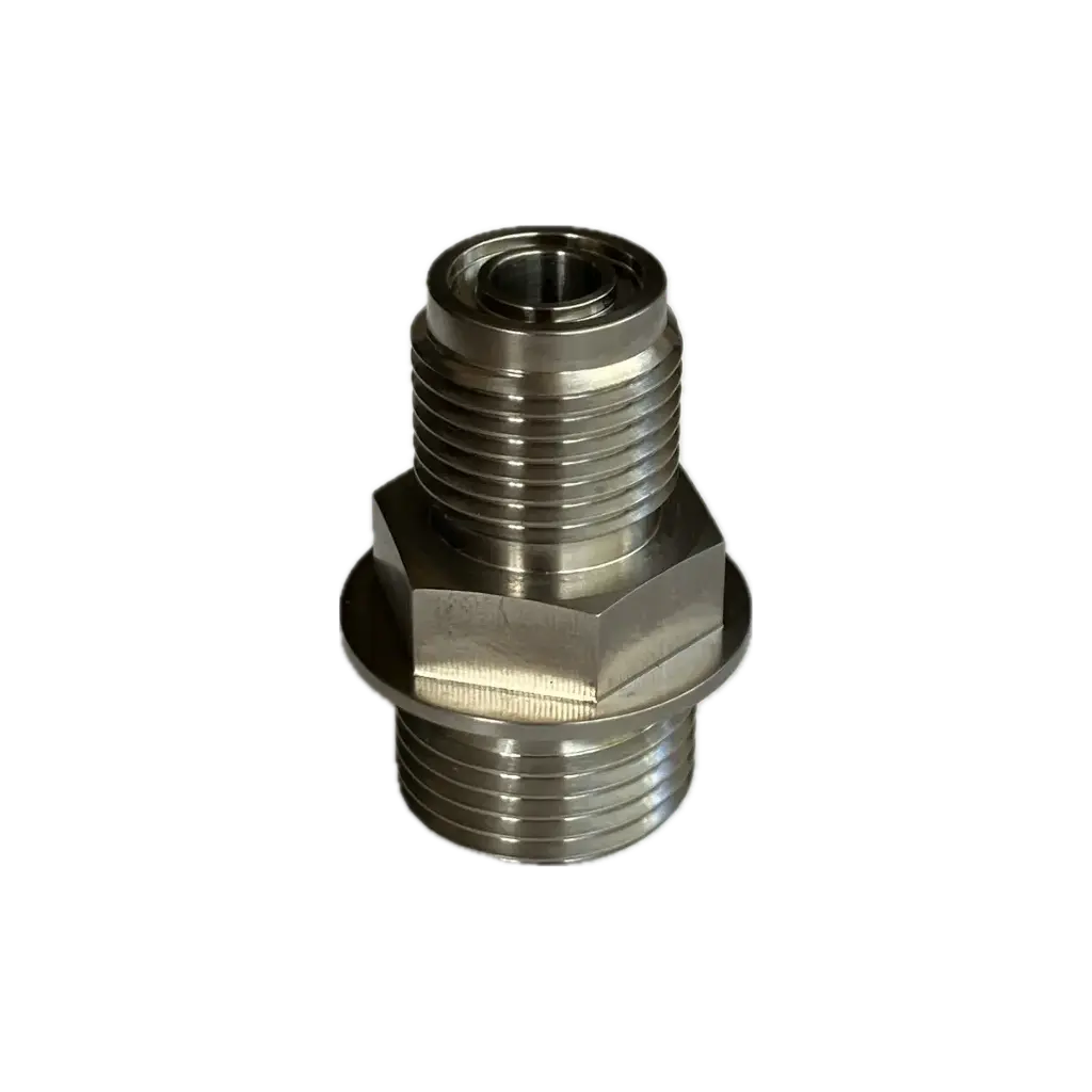 Village Marine Straight Adapter, Ti, 9/16-18 x 3/8" (-06) Face Seal Hose