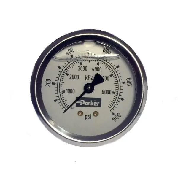 Pressure Gauge, 2.5", 0-1000 PSI, 1/4 NPT Back Connection, 40-0302