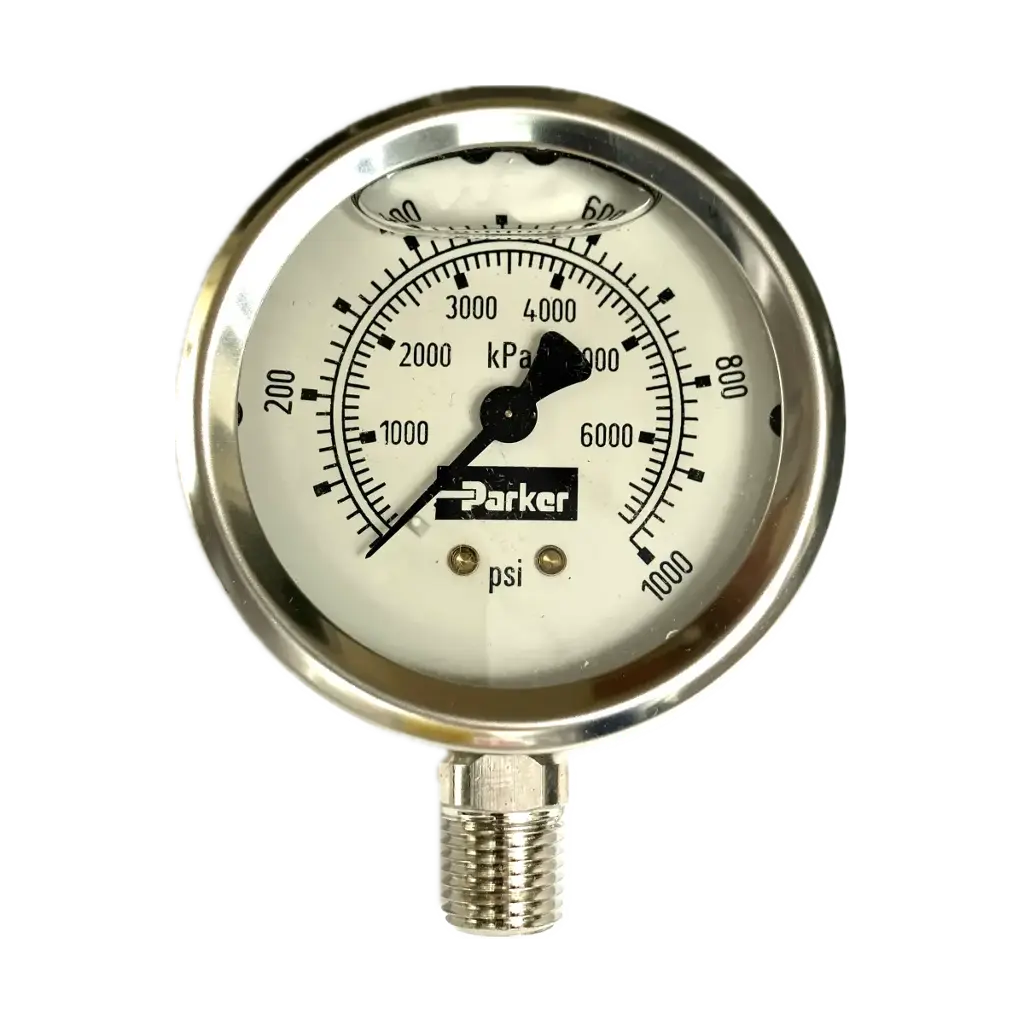 Pressure Gauge, 2.5", 0-1000 PSI, 1/4 NPT Bottom Connection, 40-0599