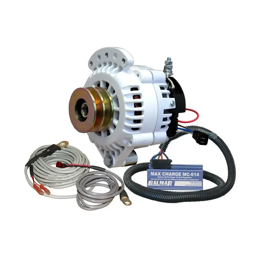 [BAL-621-VUP-MC-120-DV] Balmar 6-Series Alternator Kit w/MaxCharge, 12V, 120A, 1" or 2" (Dual V Groove (-DV))