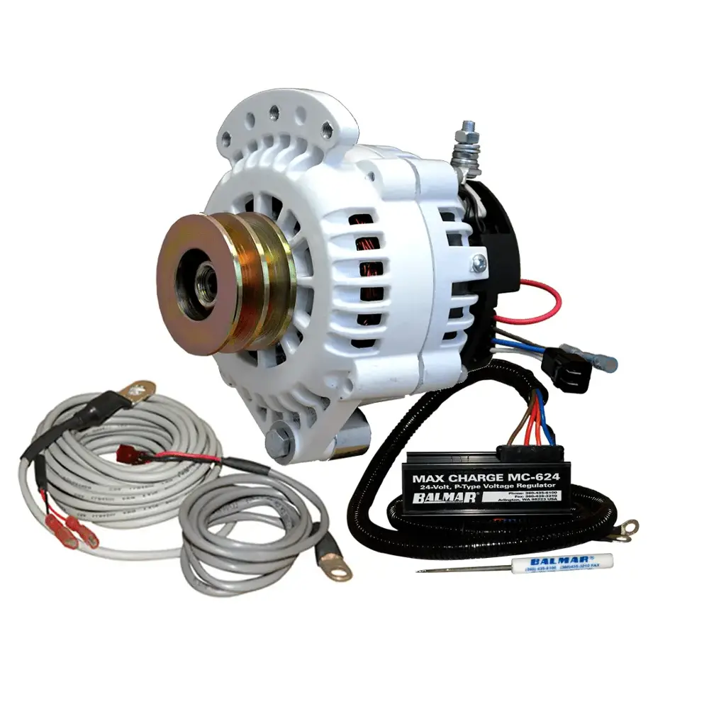 [BAL-621-VUP-24-70-DV] Balmar 6-Series Alternator Kit w/MaxCharge, 24V, 70A, 1" or 2" (Dual V Groove (-DV))