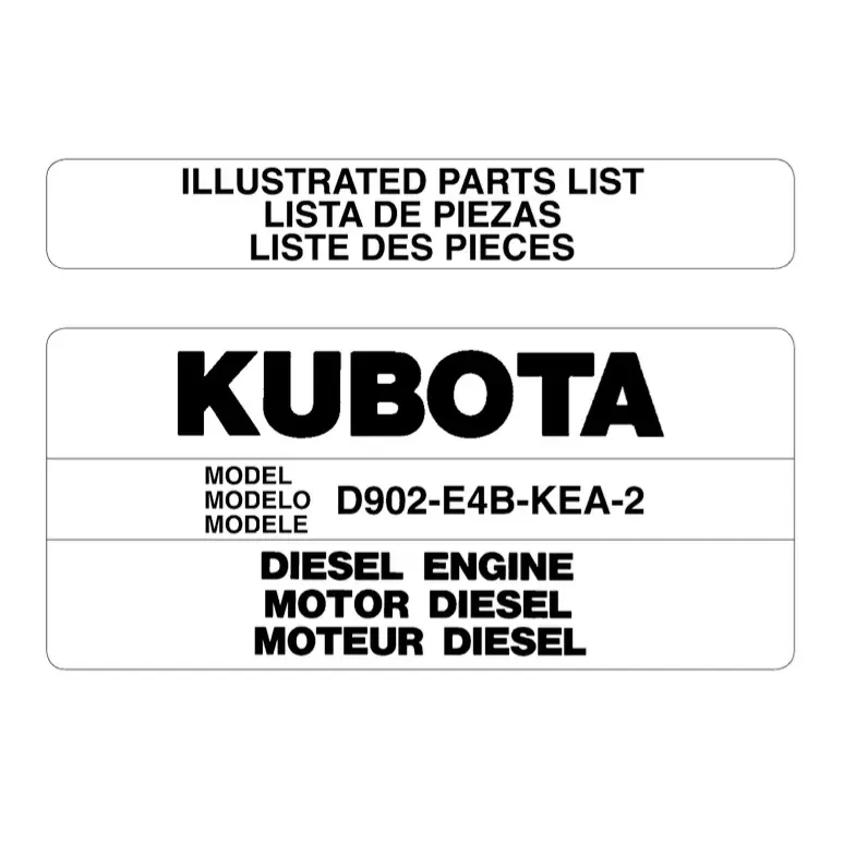 [NGP-D902P] NextGen 9.5 Engine Parts Manual - Kubota D902