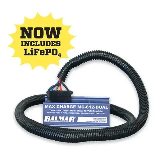 [BAL-MC-612-DUAL-H] Balmar MaxCharge Dual 12V Multi-Stage Marine Voltage Regulator w/Harness