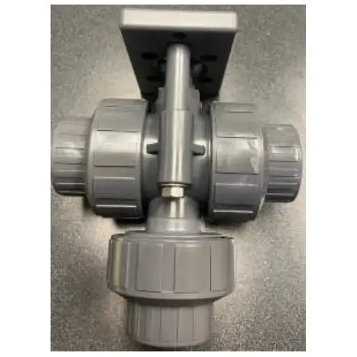 [PWP-14018019RH] Parker 3-Way PVC Ball Valve, Actuated, for 1" Pipe, 14018019RH